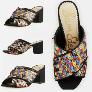 SAM EDELMAN Piñata Sequin Mule Sandals 8 NEW